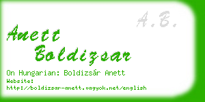 anett boldizsar business card