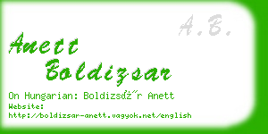 anett boldizsar business card